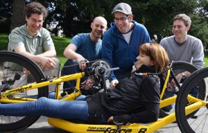 Paul Green, Peter McGuire, Ken Von Schilling and Brandon Fry (L-R) were part of the engineering team that worked on Karen's bike.