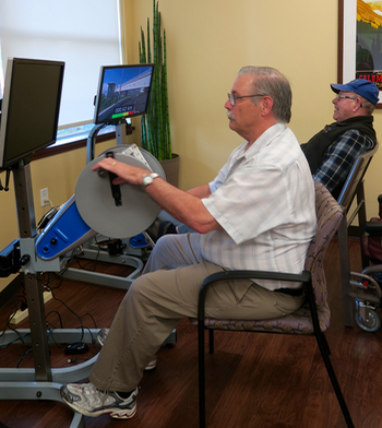 Two gentlemen at The Heights try out the Motivational Cycle.